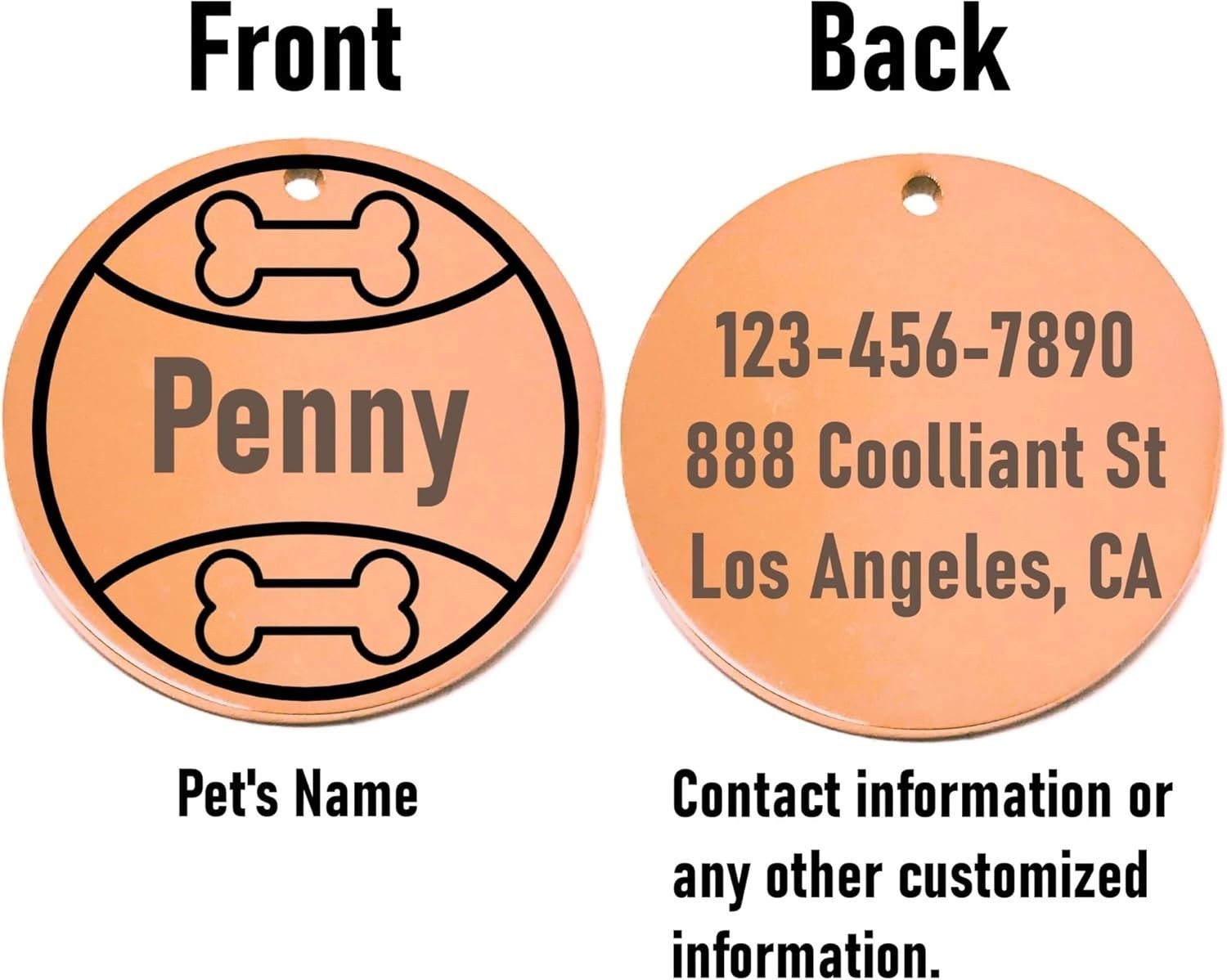 Personalized Play Ball Pet ID Tag -Laser Engraved Name Tag for Dog or Cat Collar