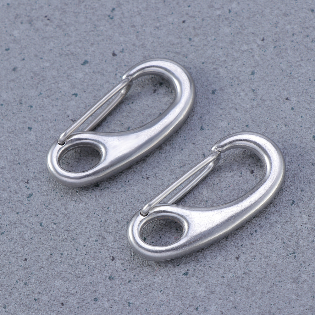 2PCS 50MM Practical Stainless Steel Pet ID Tag Quick Clips Clamps For Dogs Cats