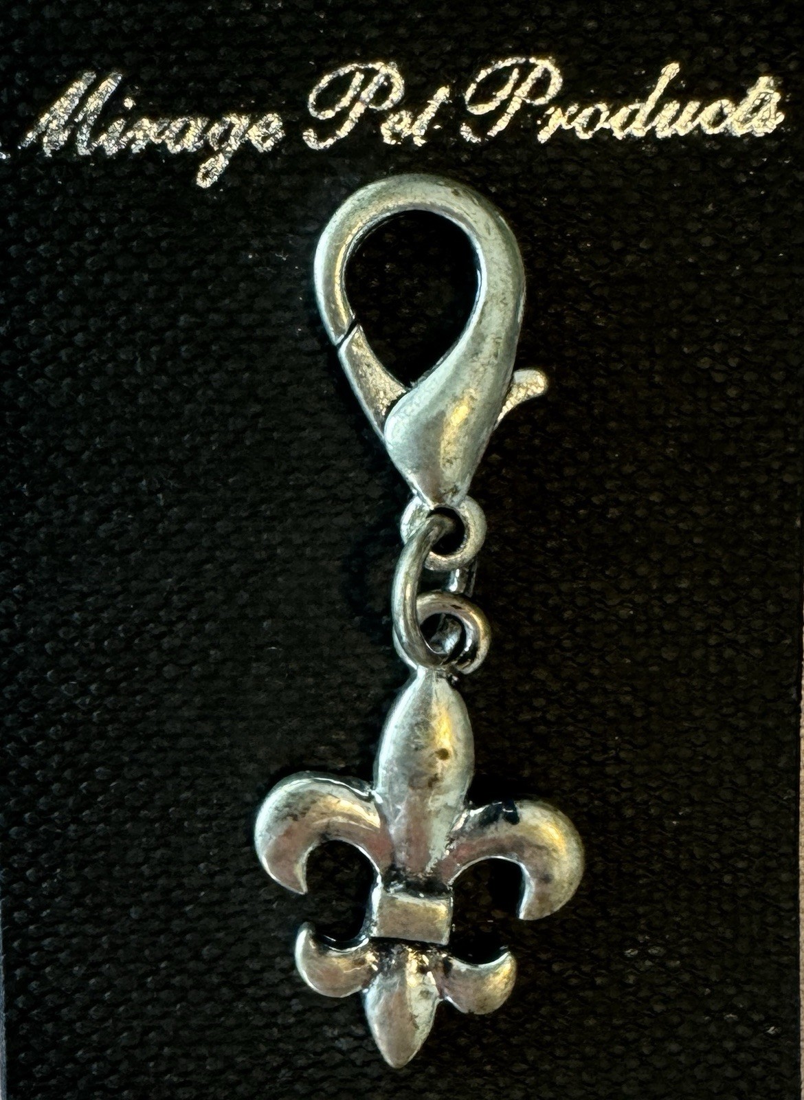 Fleur De Lis Dog Charm by Mirage Pet Lobster Claw 1 5/8″ Length 1/2″ Wide