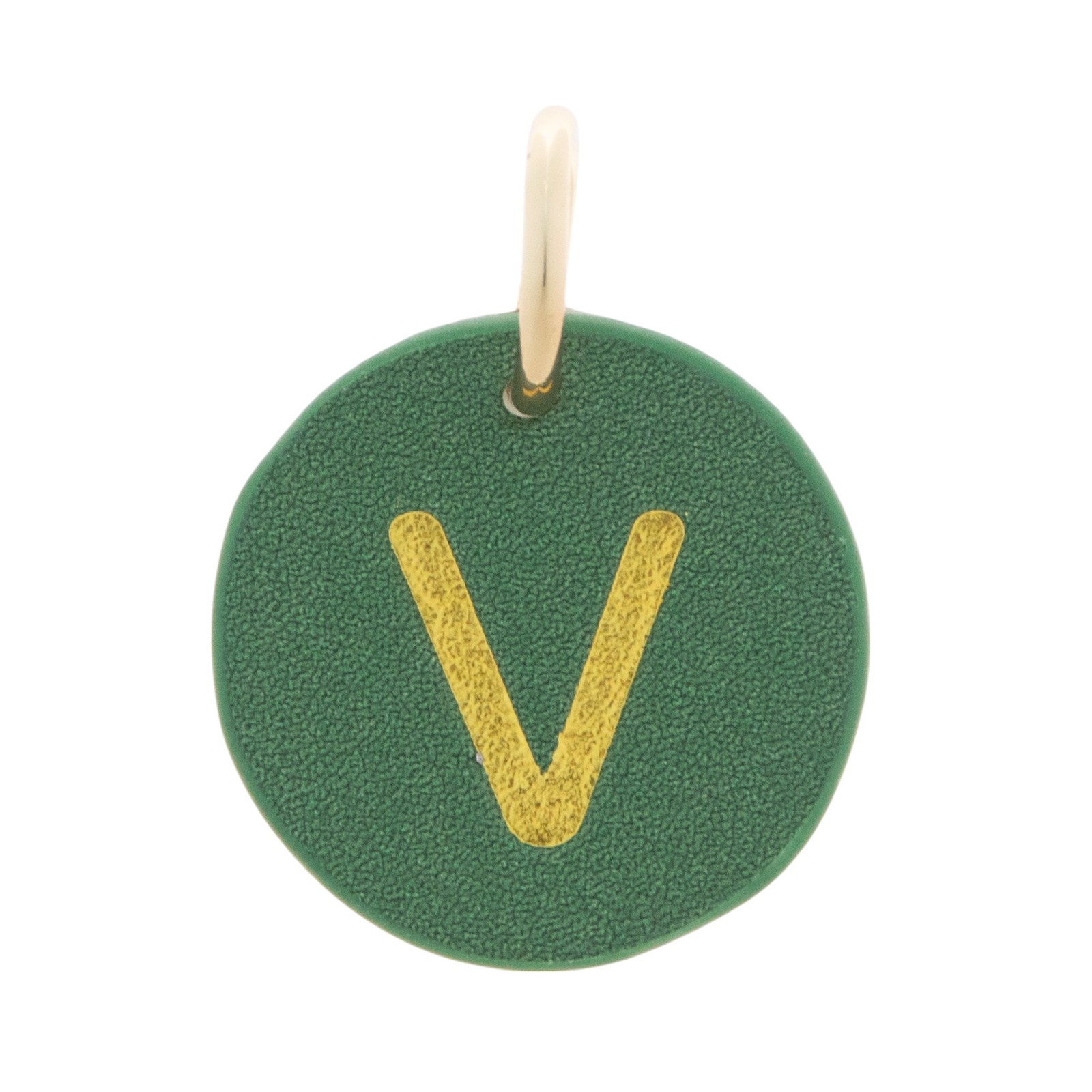The Cuddle Collab Wear & Share Charm Faux Leather “V” Monogram in Dark Green