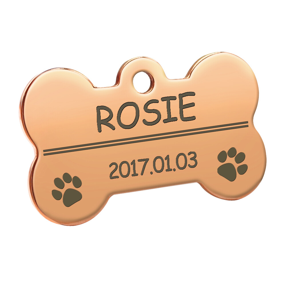 Stainless Steel Personalized Pet ID Tag Dog Name Tags Custom Any Name & Text