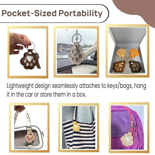 3Pcs Paw Print Pet Hair Memorial Keychain Keepsake