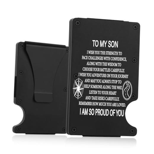 To My Son Gifts,Minimalist Personalized Engraved Metal I am so proud of you