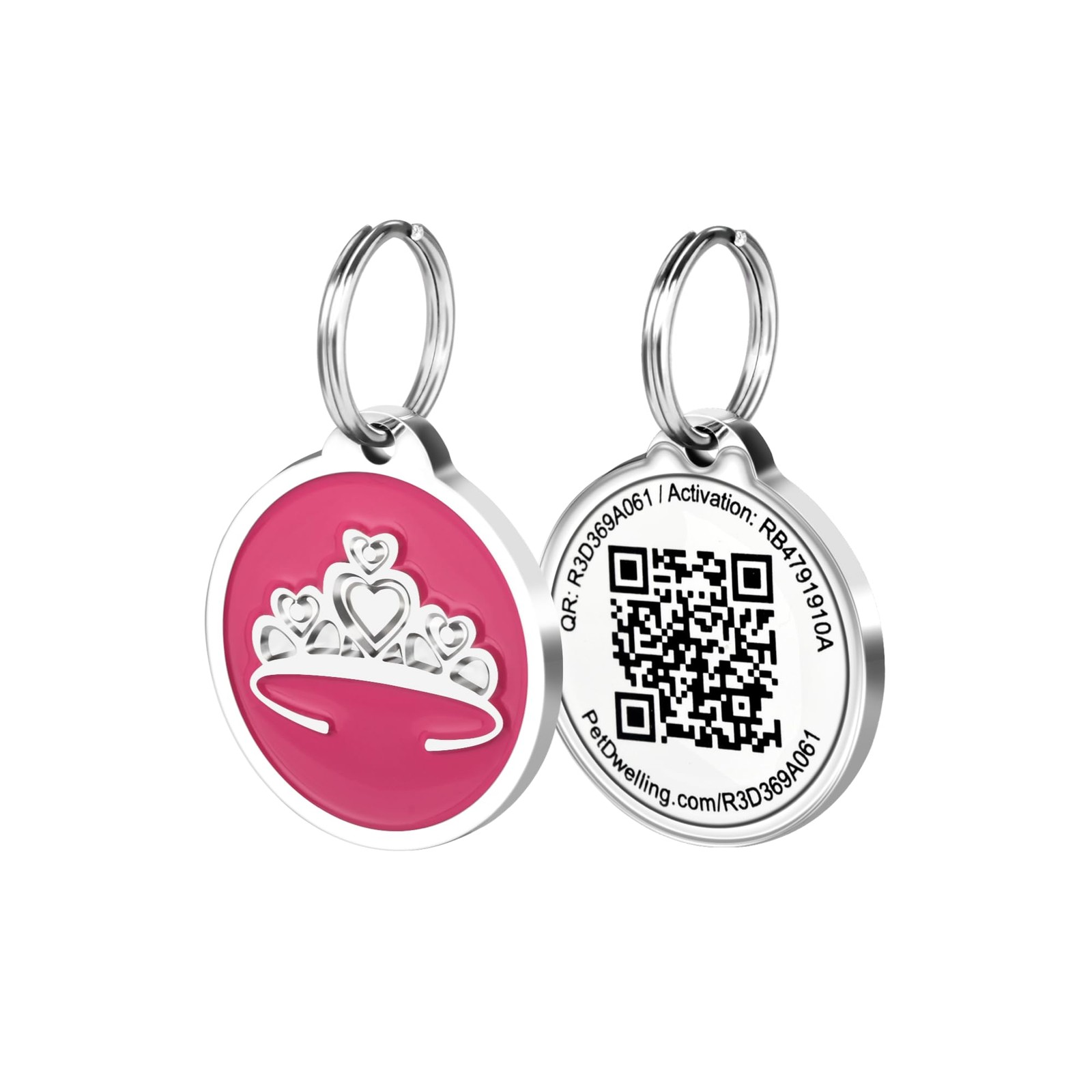 Premium QR Code Pet ID Tags for Dog Cat Collars Online Profile Location