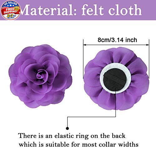 8 Pcs Dog Flowers Collar Charms Flowers for Dog Collar 3.15 Inches Cat Pet Bow T
