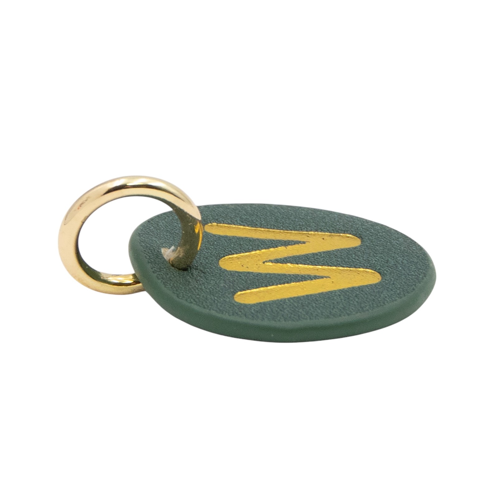 The Cuddle Collab Wear & Share Charm Faux Leather “W” Monogram in Dark Green