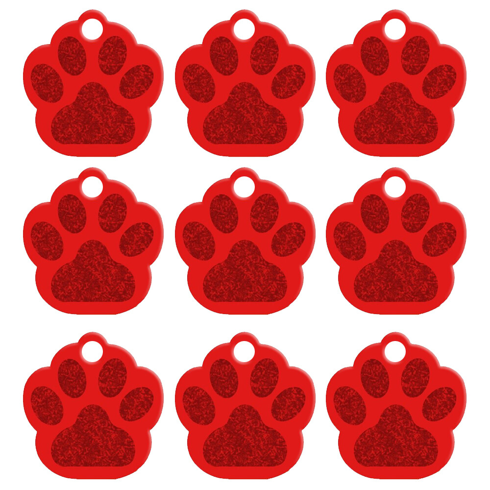 20pcs/lot Paw Shape Dog ID Tags Blank Aluminum Nameplate No Engraving 9 Colors