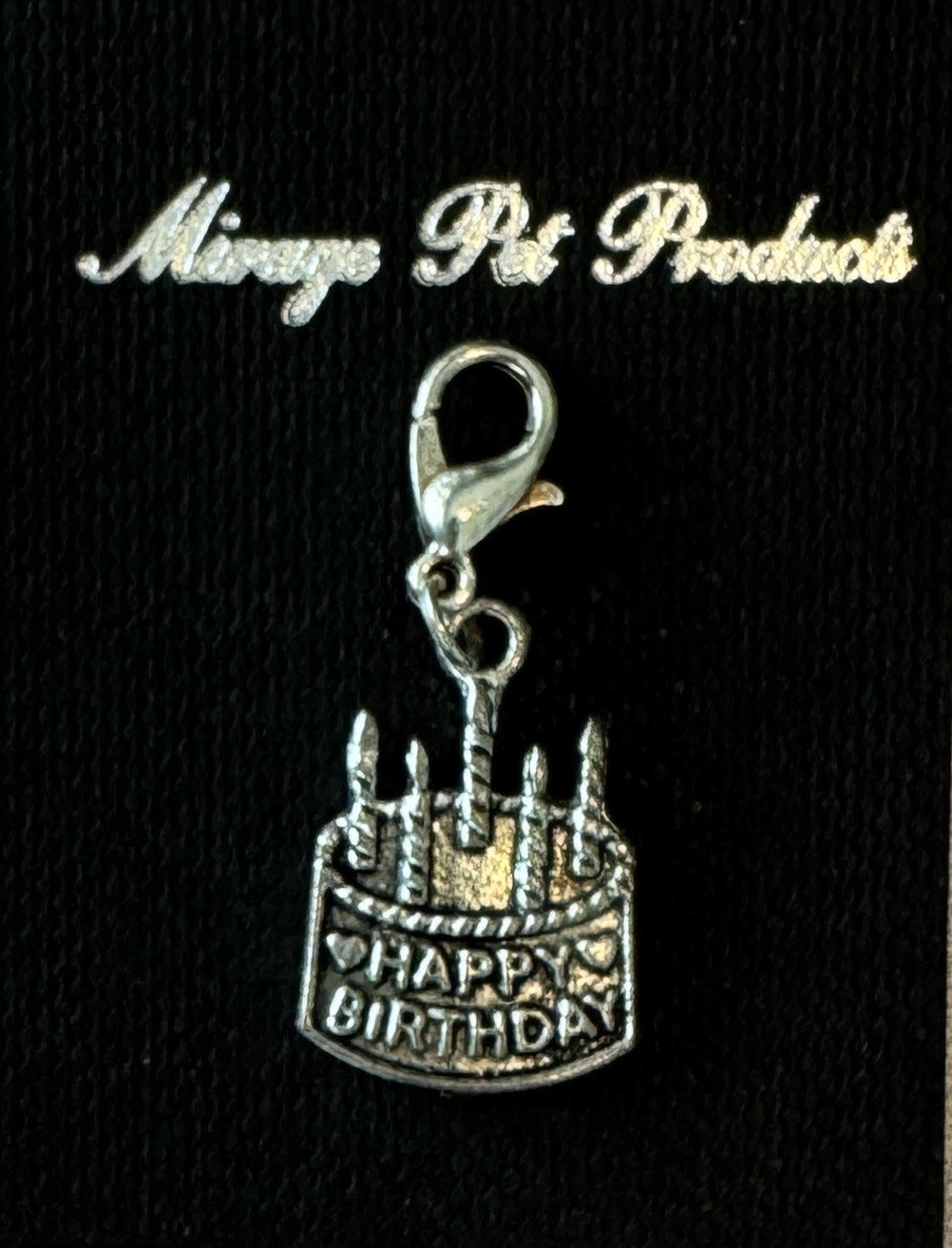 Happy Birthday Dog Charm by Mirage Pet Lobster Claw Closure 1.5″ Length