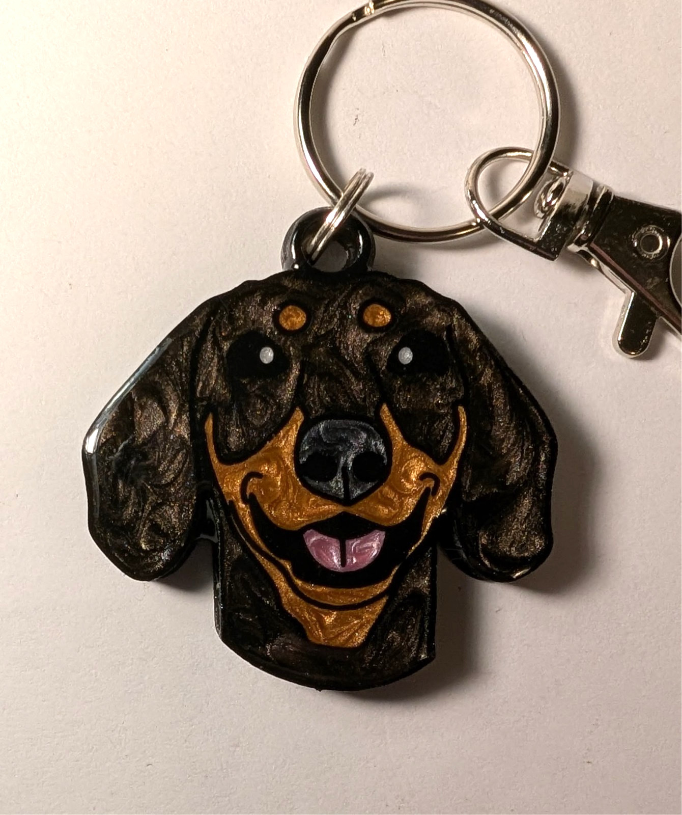 Hand Painted Artisan Dog Charm Keychains