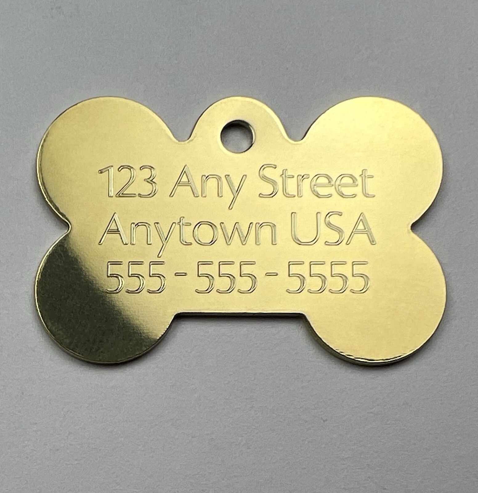 Custom Engraved Dog Tags Personalized Dog Collar Pet Tags Bone Pet NATURAL BRASS