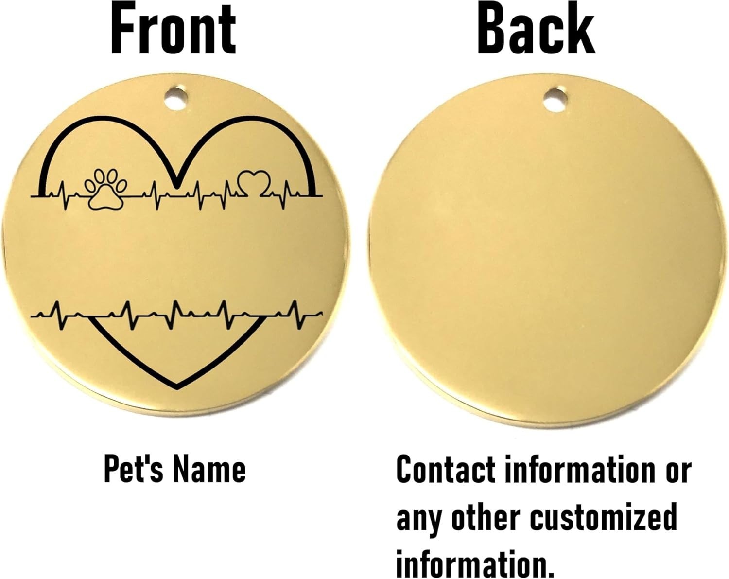 Heart Custom Pet Name Tag for Dog/Cat Collar – Laser Engraved Pet Lover ID Tag