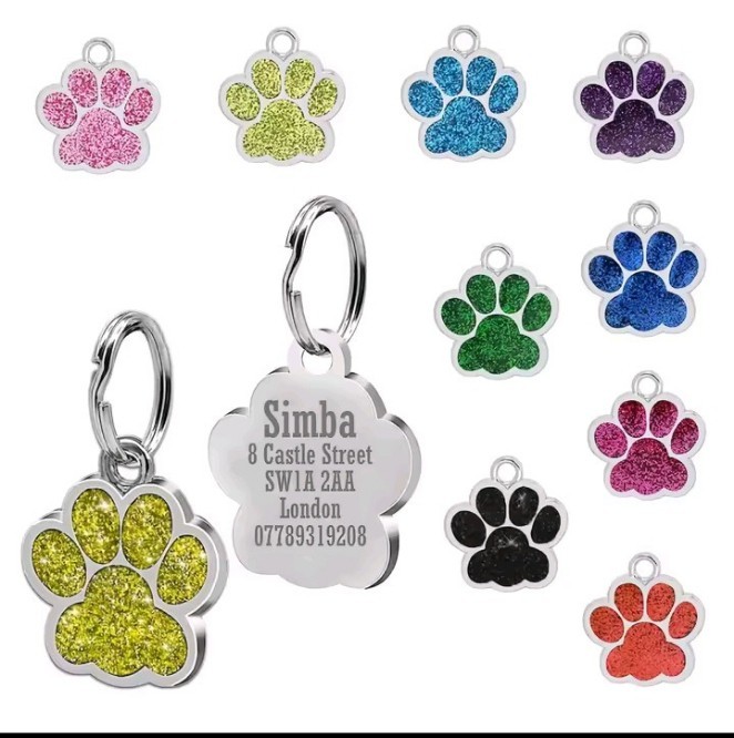 Free Personalized Dog Cat Plate Tags Engraved Puppy Pet ID Name Collar Tag Alloy