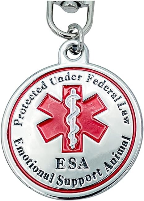 ESA Dog Accessories Emotional Support Tag for Medium & Large Dogs Pet Id Collar