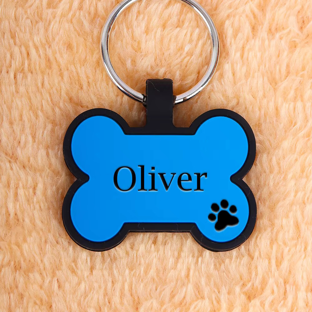Personalized Bone Silicone Dog Tag Engraved Custom Pet Tags Pet ID Card for Dog