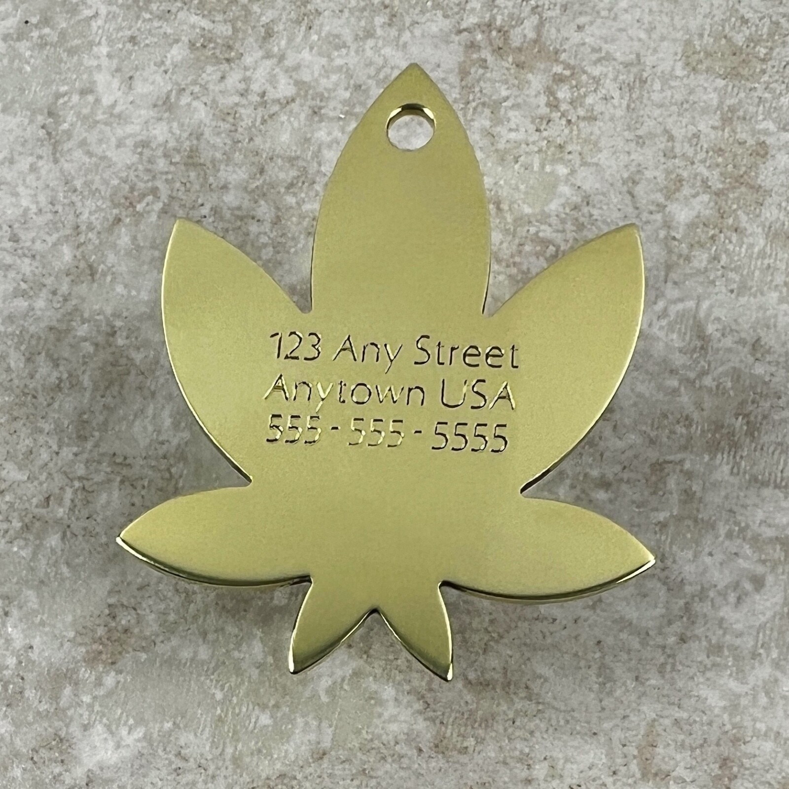 Custom Engraved Dog Tags Personalized Dog Collar BRASS Engraved MAPLE LEAF TAG