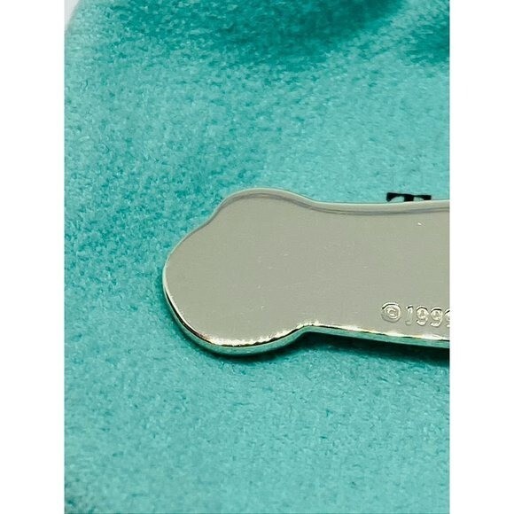 Tiffany & Co. Dog Bone Charm Pendant Tag Sterling Silver 51mm