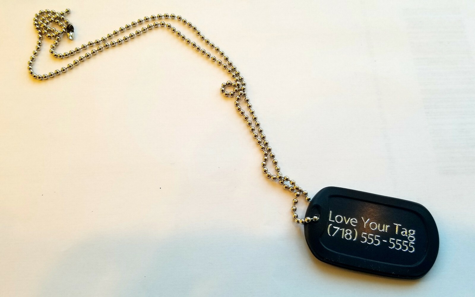 MILITARY STYLE DOG TAGS ID PET TAGS DIAMOND ENGRAVED w/ CHAIN , SILENCER COMBO
