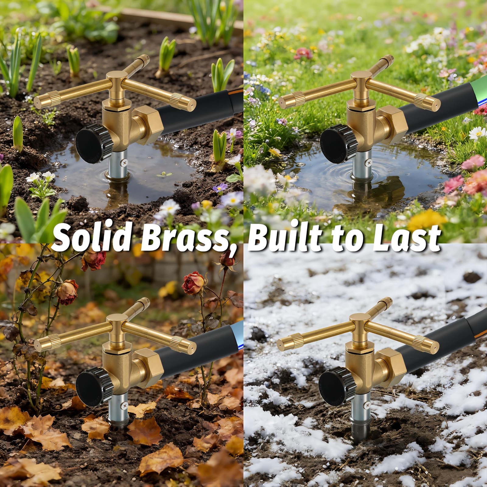 Atlantic 3-Head Solid Brass Sprinkler – Heavy Duty Stainless Steel … Fas