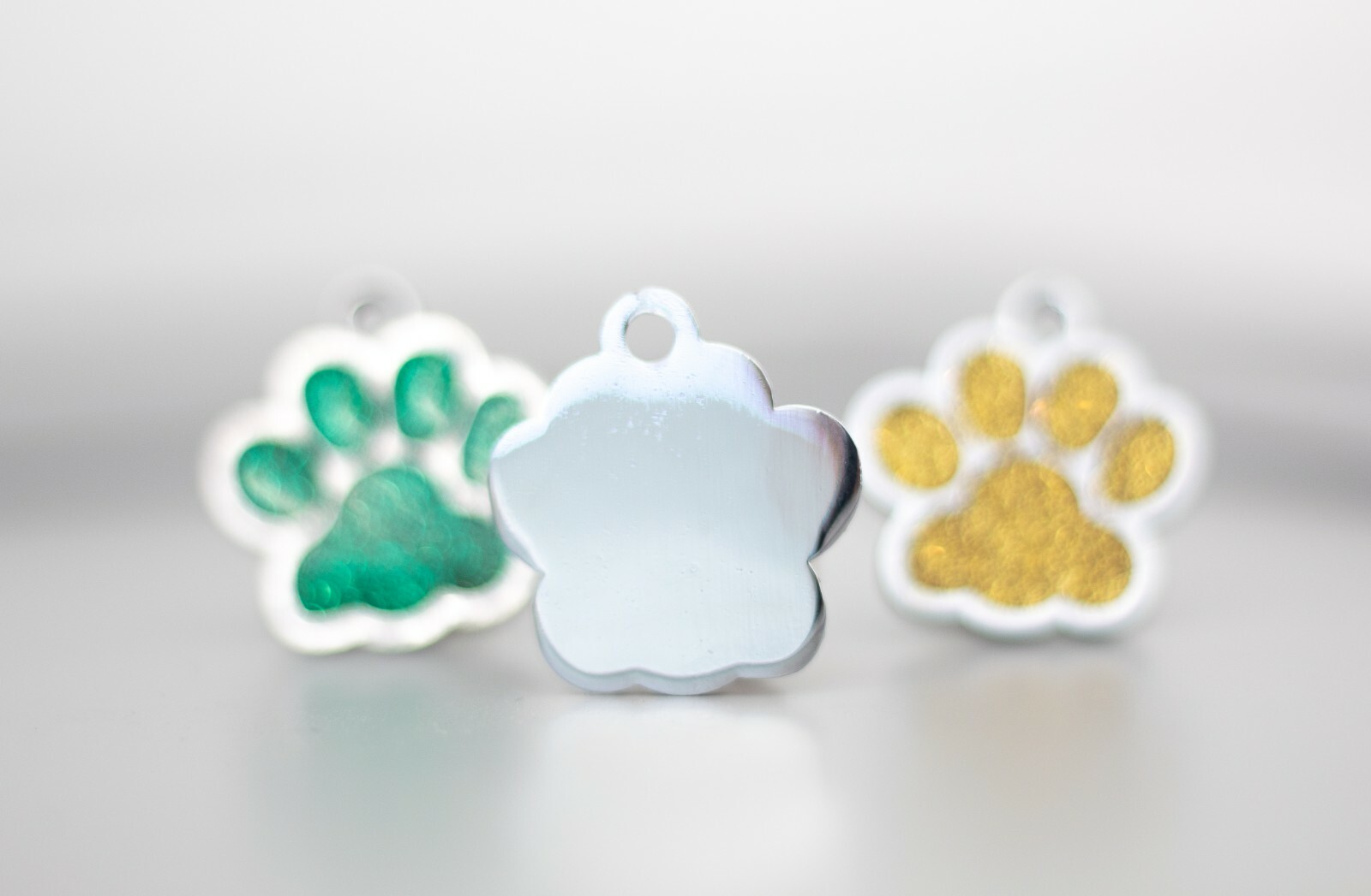 Personalized Pet Dog Sparkly Paw Tags ID Engraved Name Custom Puppy Collar
