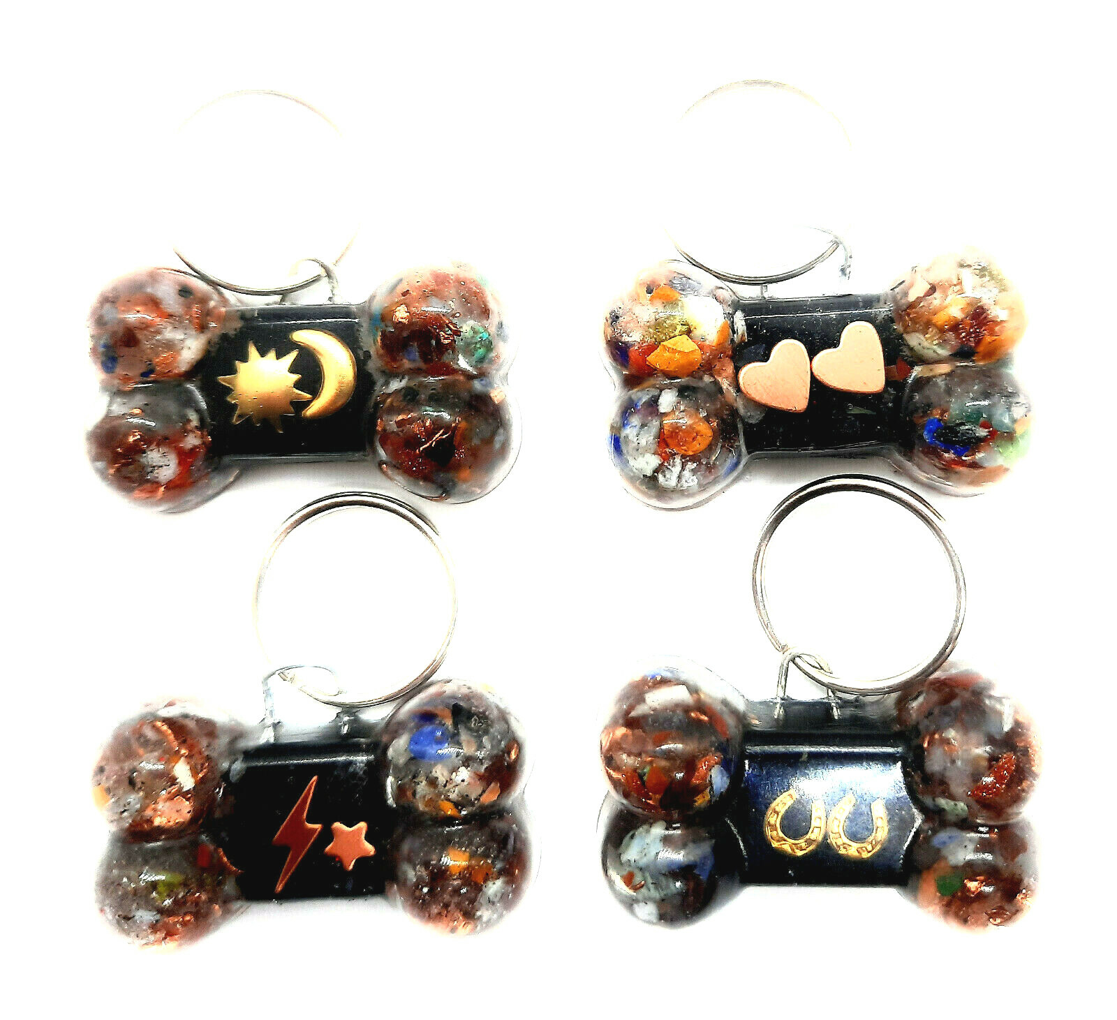 EMF 5G Pet Protection Dog Charm Orgone/Shungite/Black Tourmaline (Dogbone)