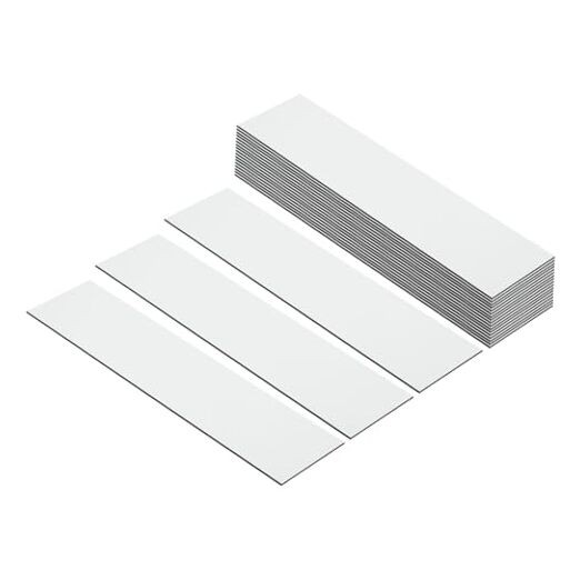 Blank Name Plates, 20 Pack Custom Engraved Name Plate 8″x2″ White/Black