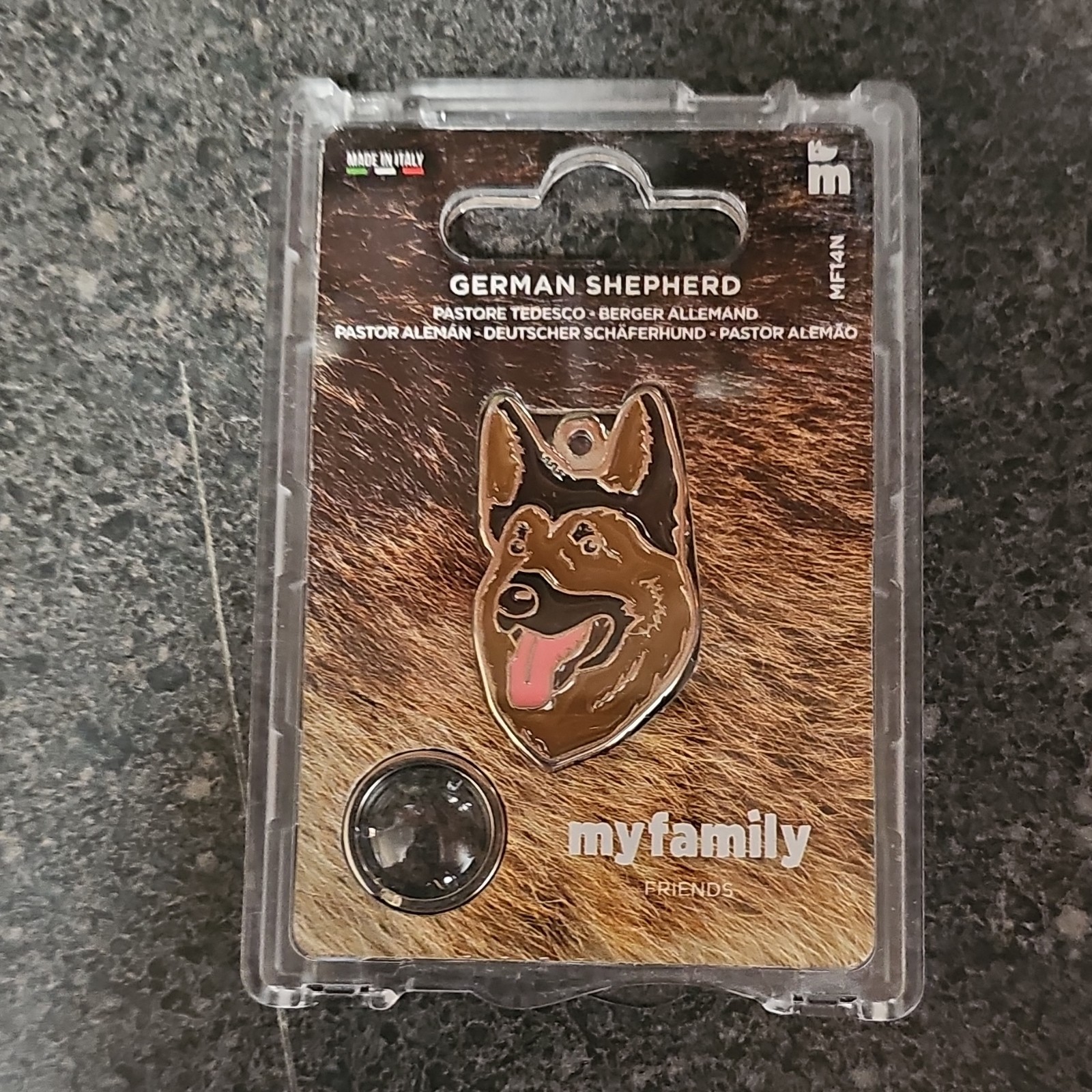 my family German Shepherd Rainbow Heart Engraved Enamel ID Tag