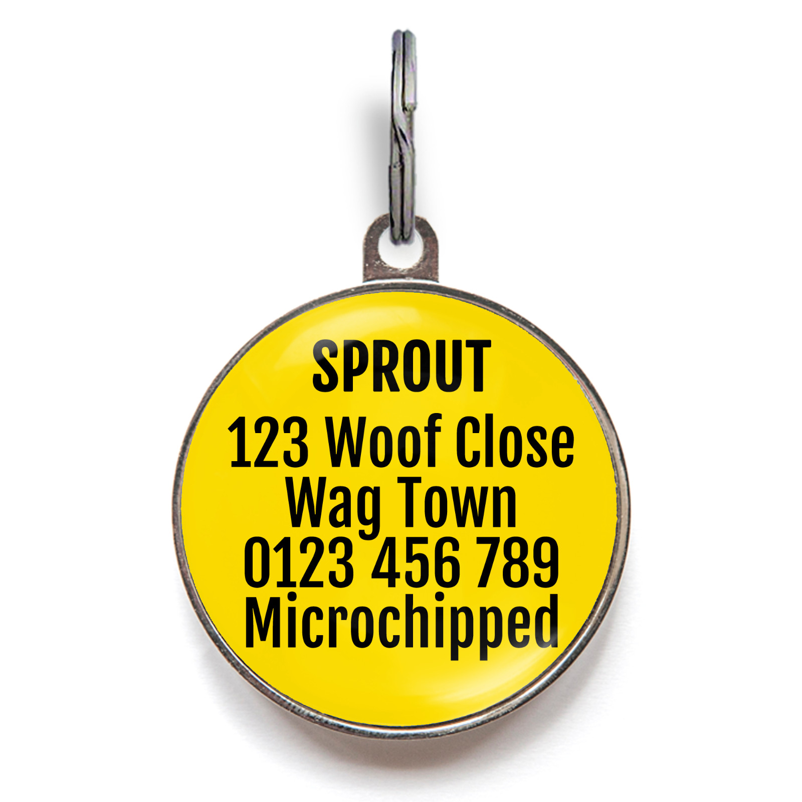 Funny Dog Tag – Premium Custom Pet ID – Warning Label – 36 Colors Available