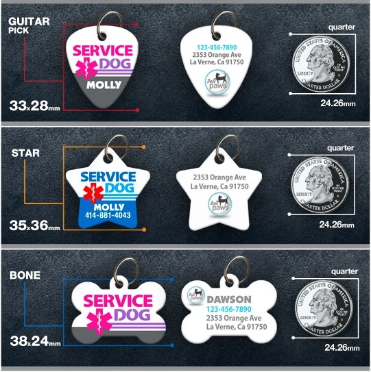 Service Dog – Pet ID Tag – Custom Personalized Service Dog ID tag
