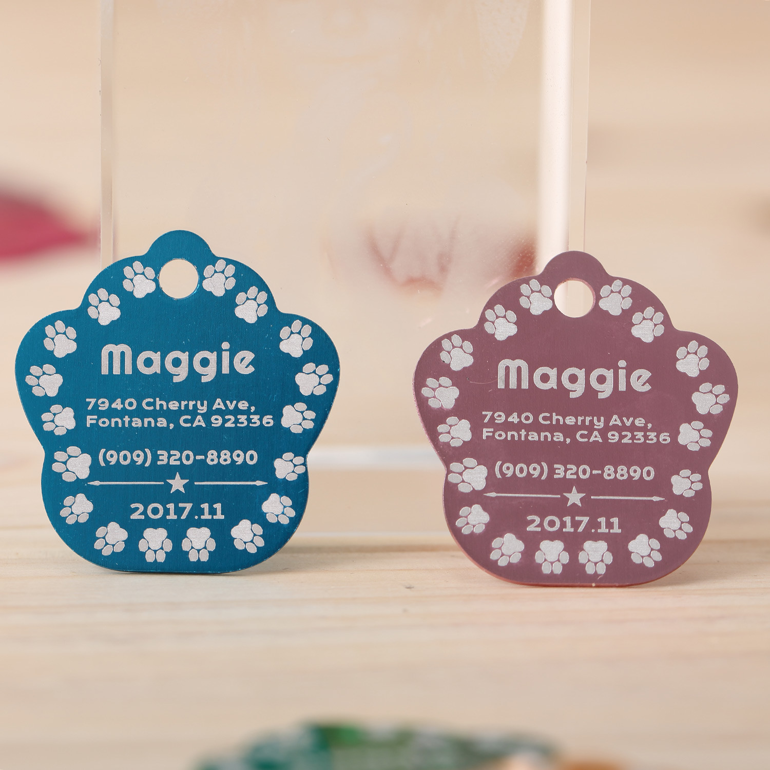 CUSTOM ENGRAVED PERSONALIZED PET TAG ID DOG CAT NAME TAGS WITH BELL ENGRAVED