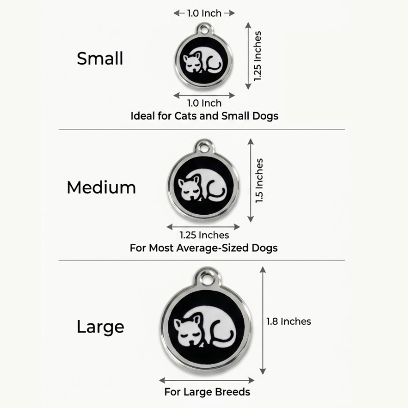 Personalized Enamel Dog Cat ID Tag Multiple Designs Custom Engraved Pet Tags