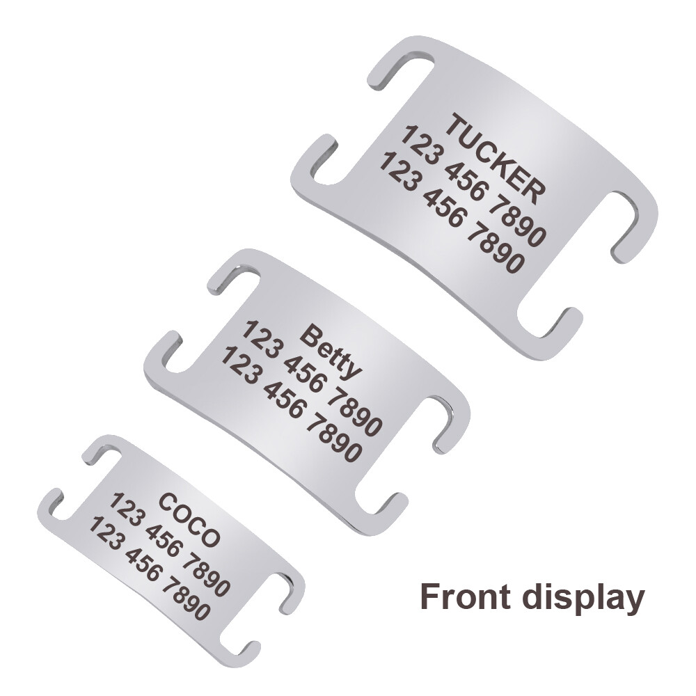 Personalized Dog Tag Engraved Slide On ID Nameplate Custom Stainless Steel S-XL