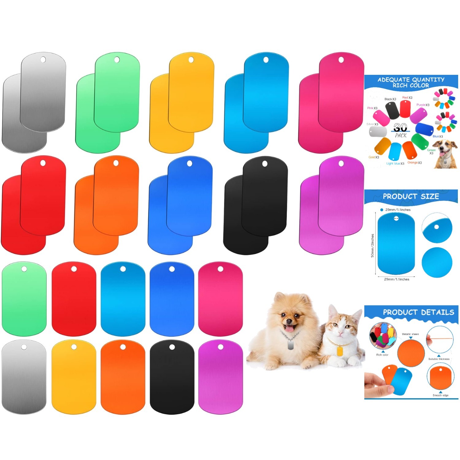300 Colorful Aluminum Dog Tags for DIY Crafts – Personalized Pet Tags & Gifts