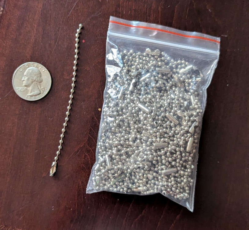 Dog Tag/Keychain/Ball Chain Pieces – 75+ Strands (Quarter for size)