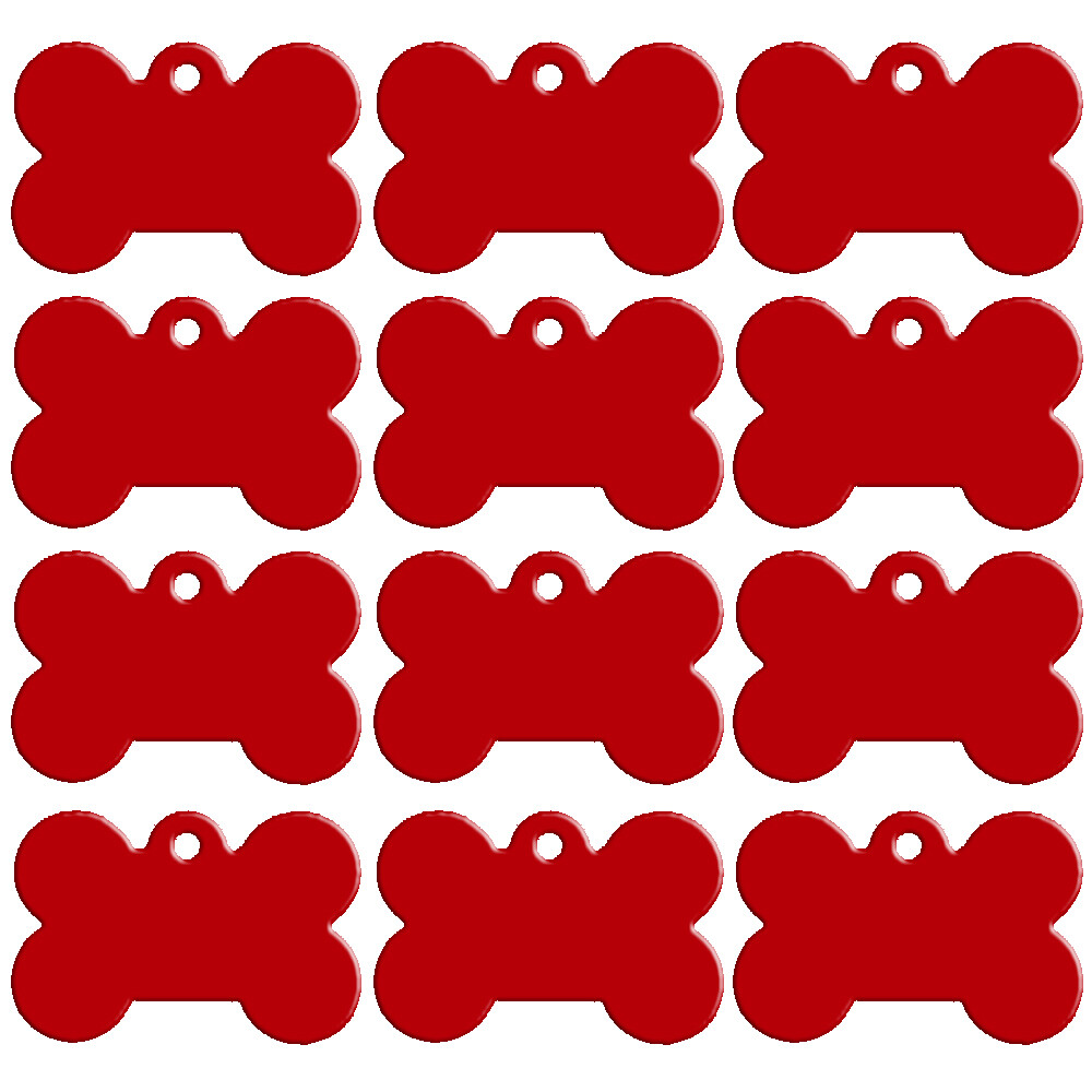100pcs Wholesale Dog Tag Bone Shape Blank Anodized Aluminum Bulk Pet Tags S M L