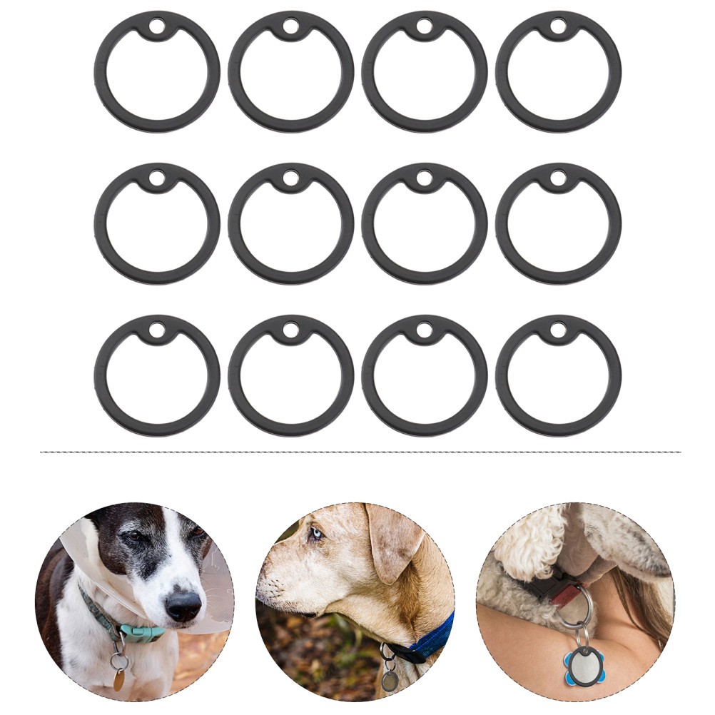 12Pcs Black Dog Tag Silencers Stretch Over Military Tags to Reduce Sound