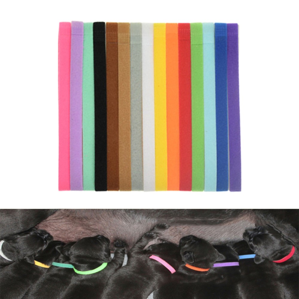 15Pcs Puppy Identification Collars Non-Itchy Double-Sided Adjustable Id Bands