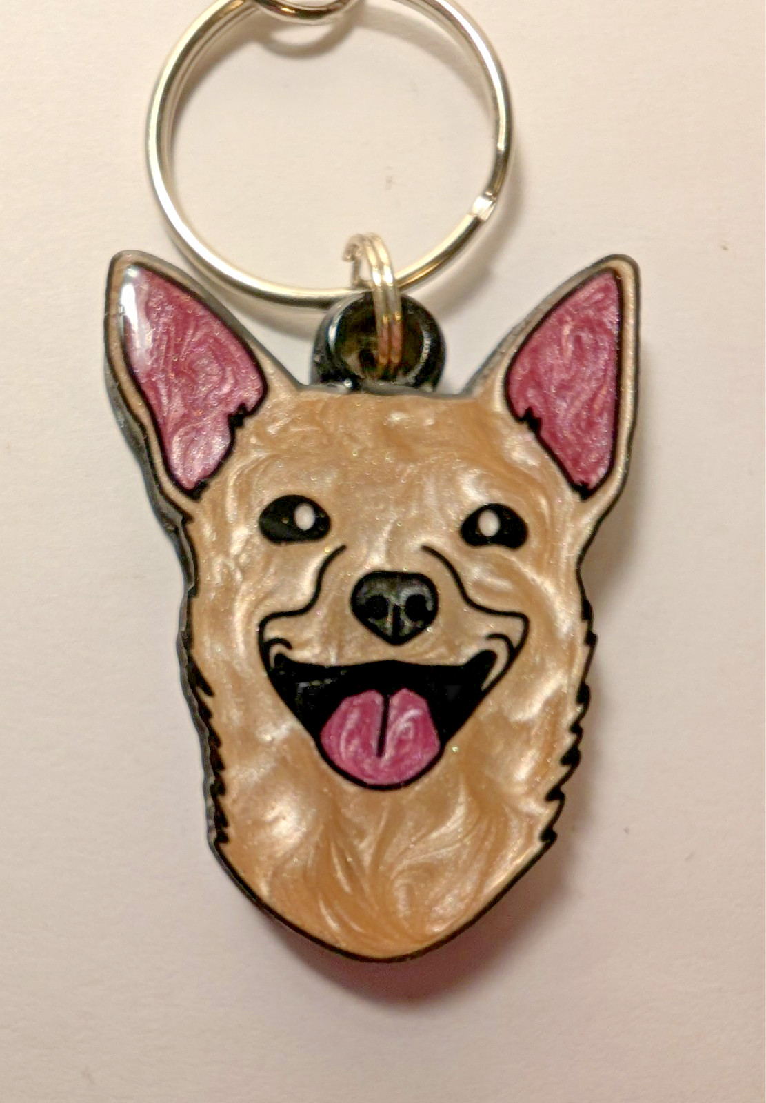 Hand Painted Artisan Dog Charm Keychains