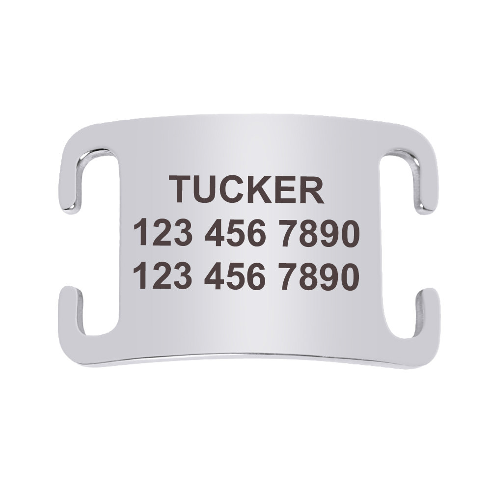 Dog Pet ID Tag Personalized Slide On Slider Name Custom Engraving Noiseless