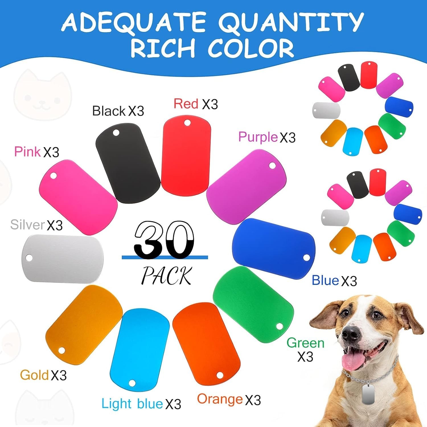 Durable 30-Pack Blank Aluminum Dog Tags – Perfect for DIY Crafts and Gifts