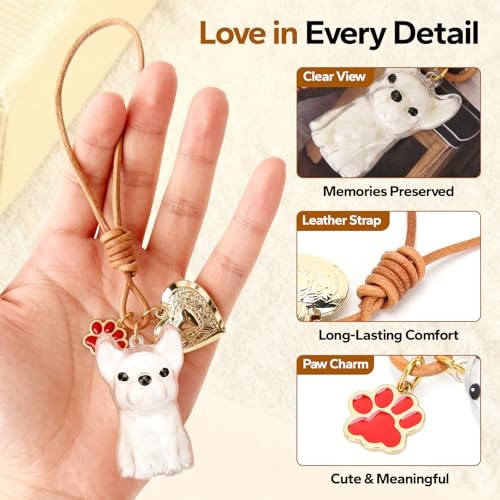 French Bulldog Dog Hair Keychain Pet Memorial Fur Keepsake