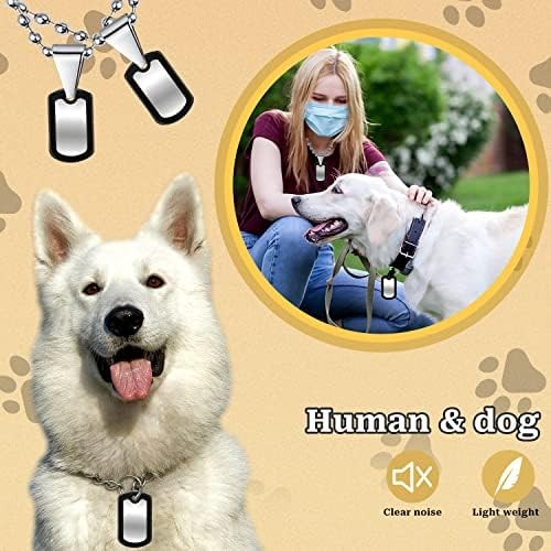 10 Pack Dog Tag Silencers, Black Engraved Tag Silicone Case with 4 Chains Army D