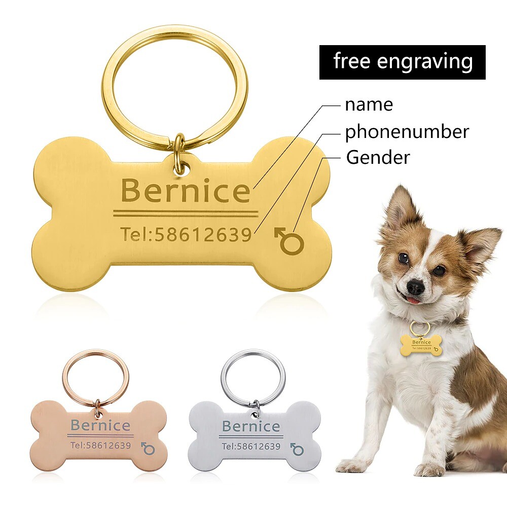 engraved Pet ID Name for Collar Tag Pendant Key Pet Accessories
