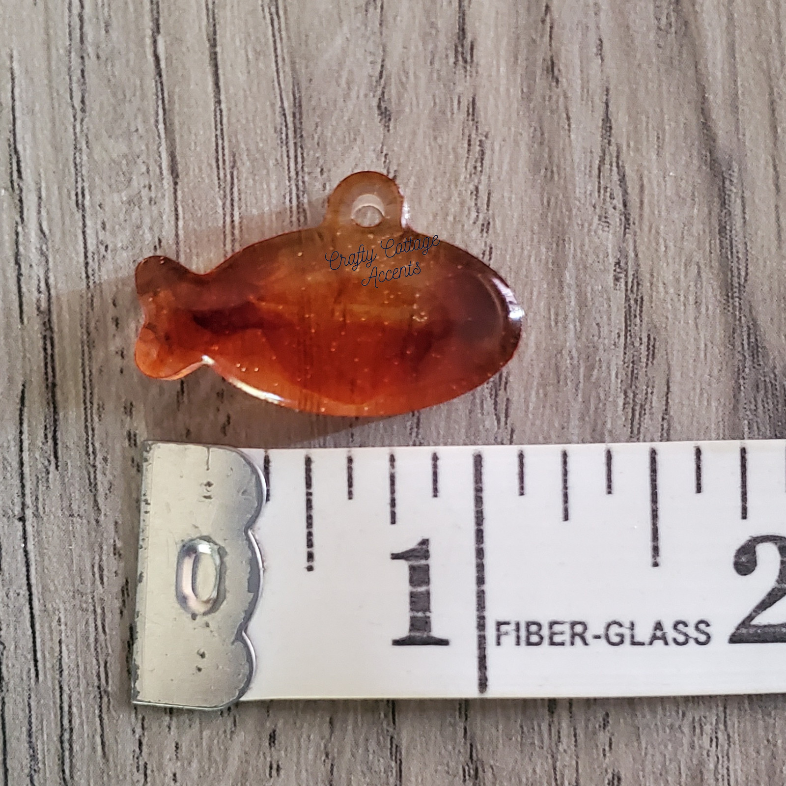 Handmade Resin Pet Cat Tag Collar Charm Orange Goldfish Accessory Gift