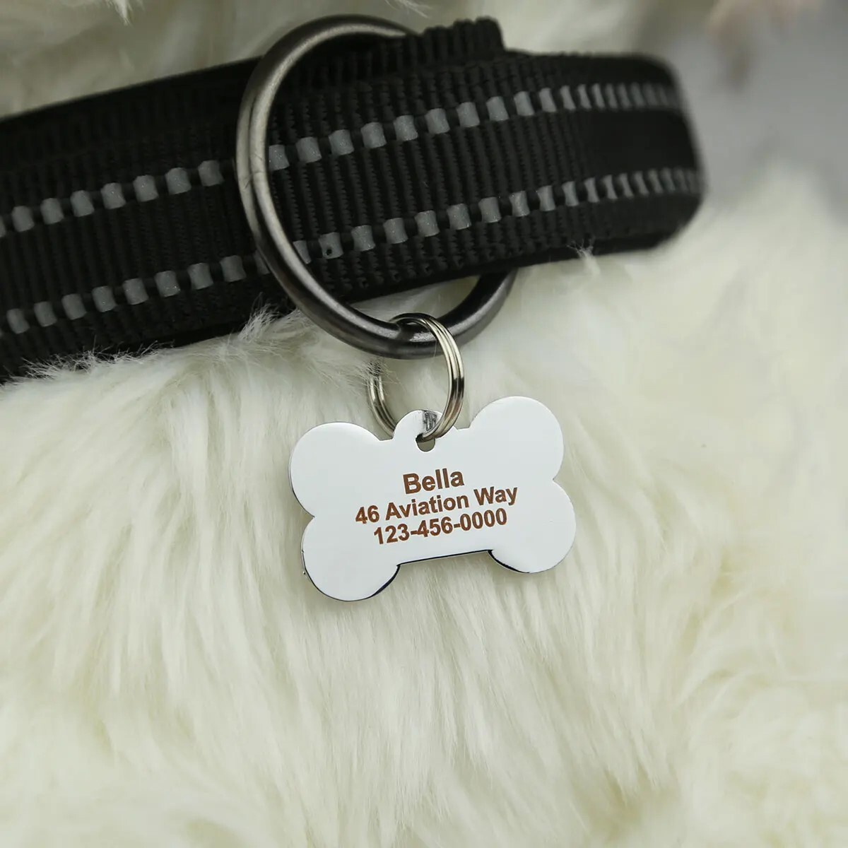 Bone-Shaped Personalized Pet Name Tags – custom dog id tags, collar dog name tag