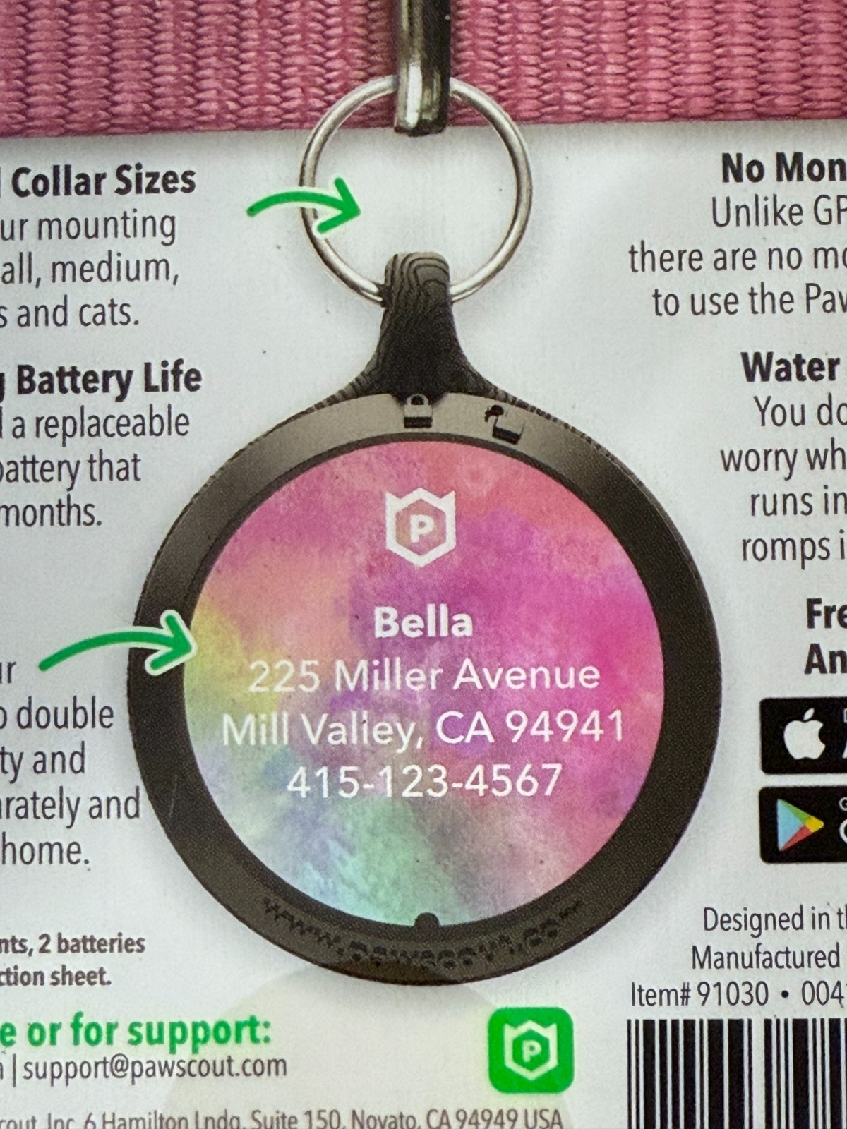 (QTY 2) Pawscout Bluetooth Community Pet Finder Tags w/ Walk Diary, Cats or Dogs