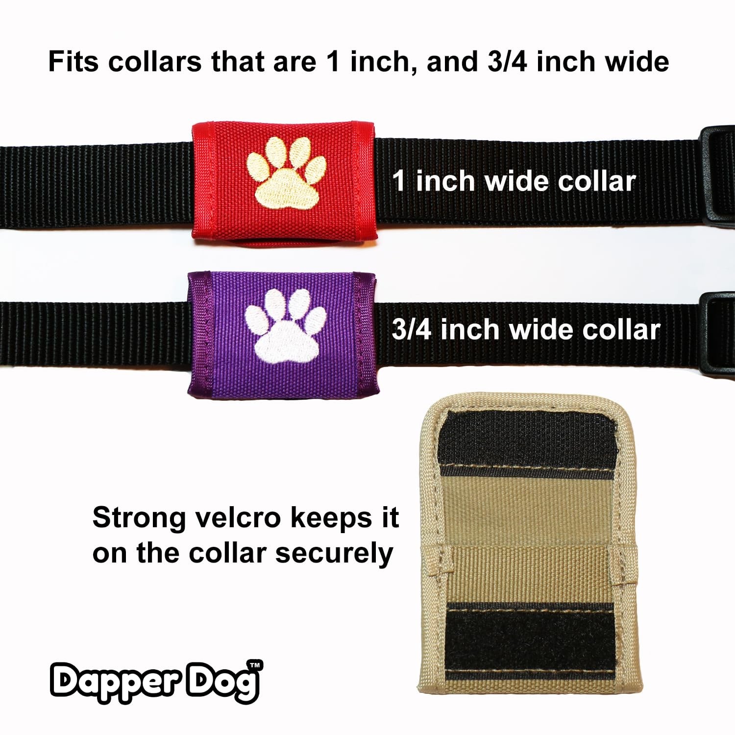 Dapper Dog Pet Tag Silencer Ballistic Nylon Black