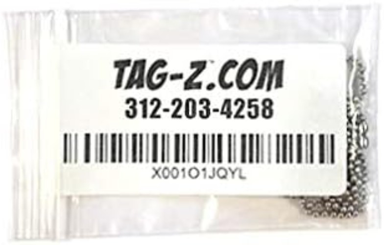 T304 Stainless Steel Military Dog Tag Chain Set with 27 Inch & 4.5 Inch Lengths