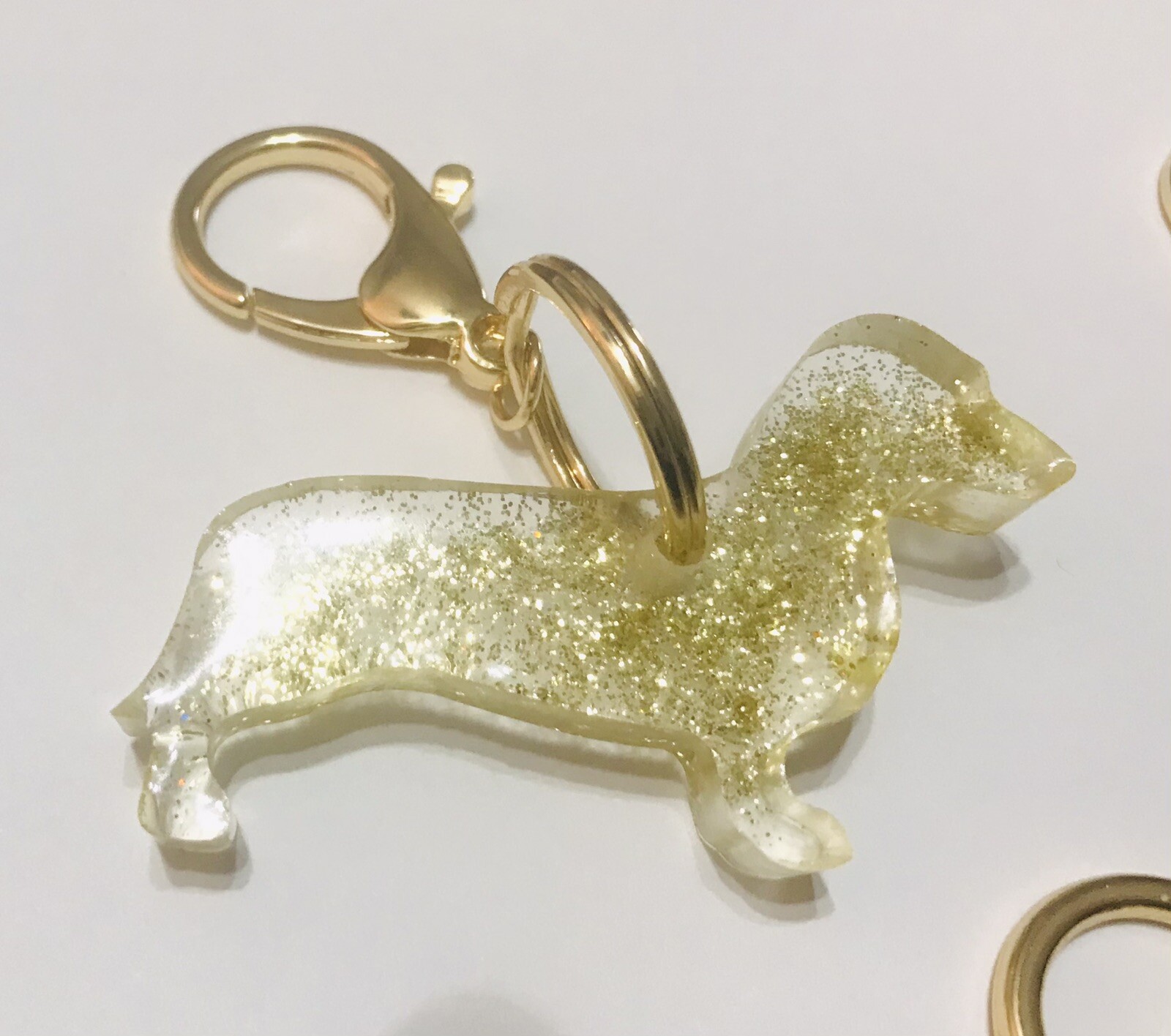 Dachshund Keychain Hand Made Resin