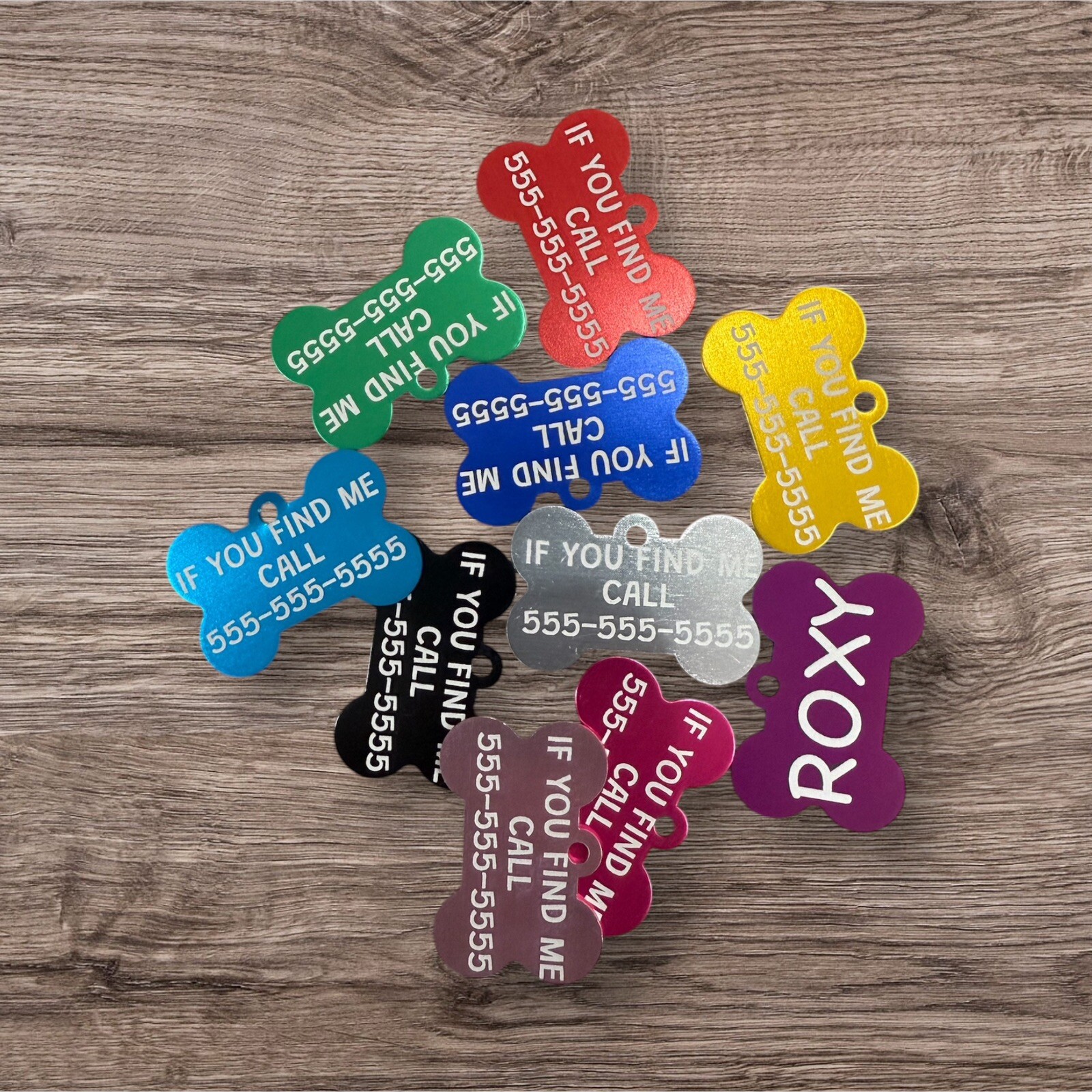 2 CUSTOM Laser ENGRAVED PERSONALIZED PET TAG ID DOG CAT NAME TAGS DOUBLE SIDE