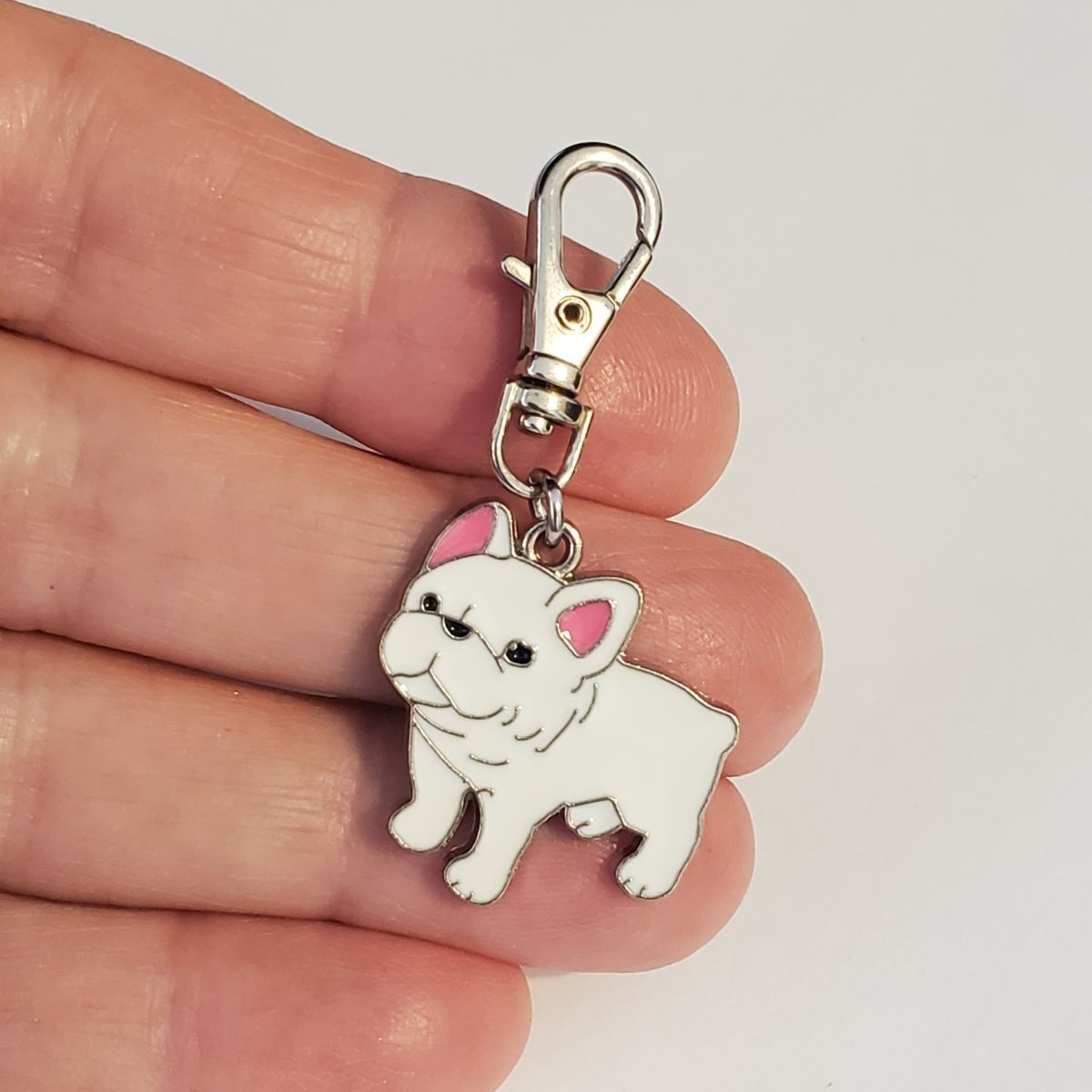 FRENCHIE BULLDOG CHARM DOG CAT COLLAR JEWELRY ZIPPER PULL PURSE BACKPACK BAG #2